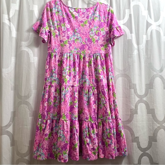 NEW Lilly Pulitzer Jodee Swing Dress in Amethyst Moms the Word Medium - Picture 3 of 8